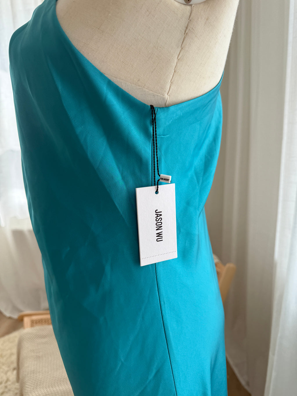 Jason Wu Blue Halterneck Maxi Dress | Chain-Link Neck Detail Evening Gown – Size M