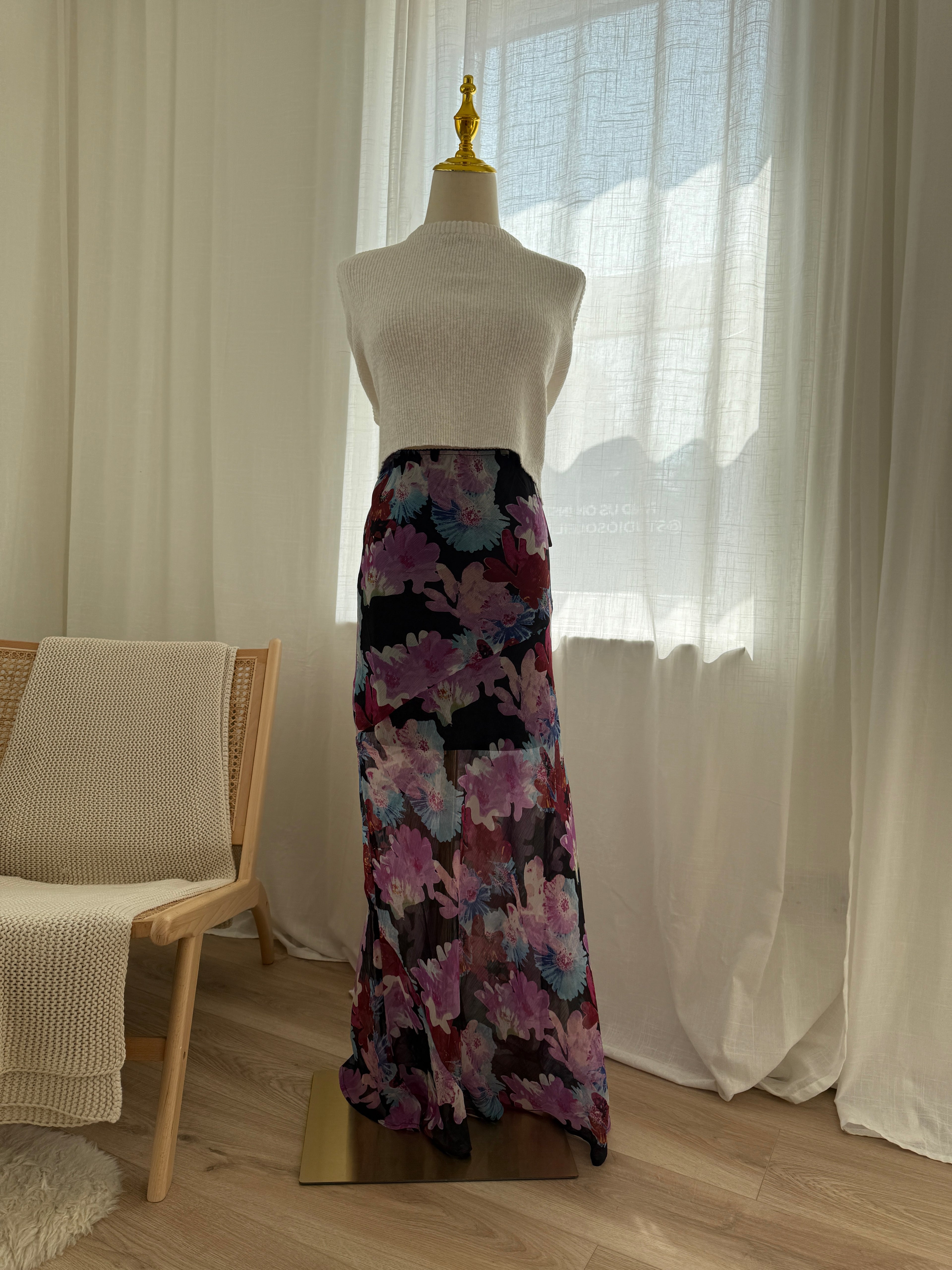Topshop Sheer Floral Maxi Skirt – Brand New with Tags, Size 6