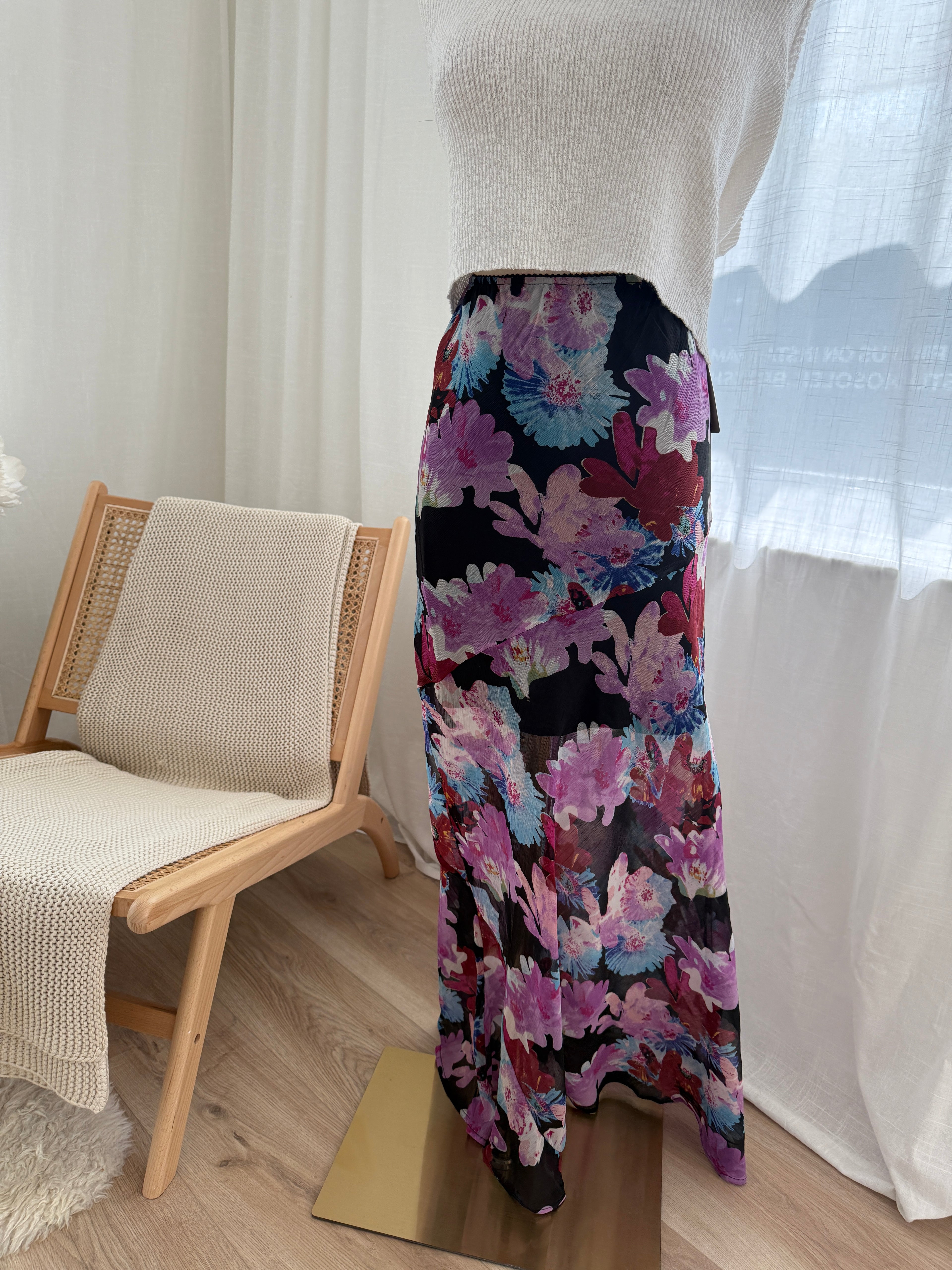 Topshop Sheer Floral Maxi Skirt – Brand New with Tags, Size 6