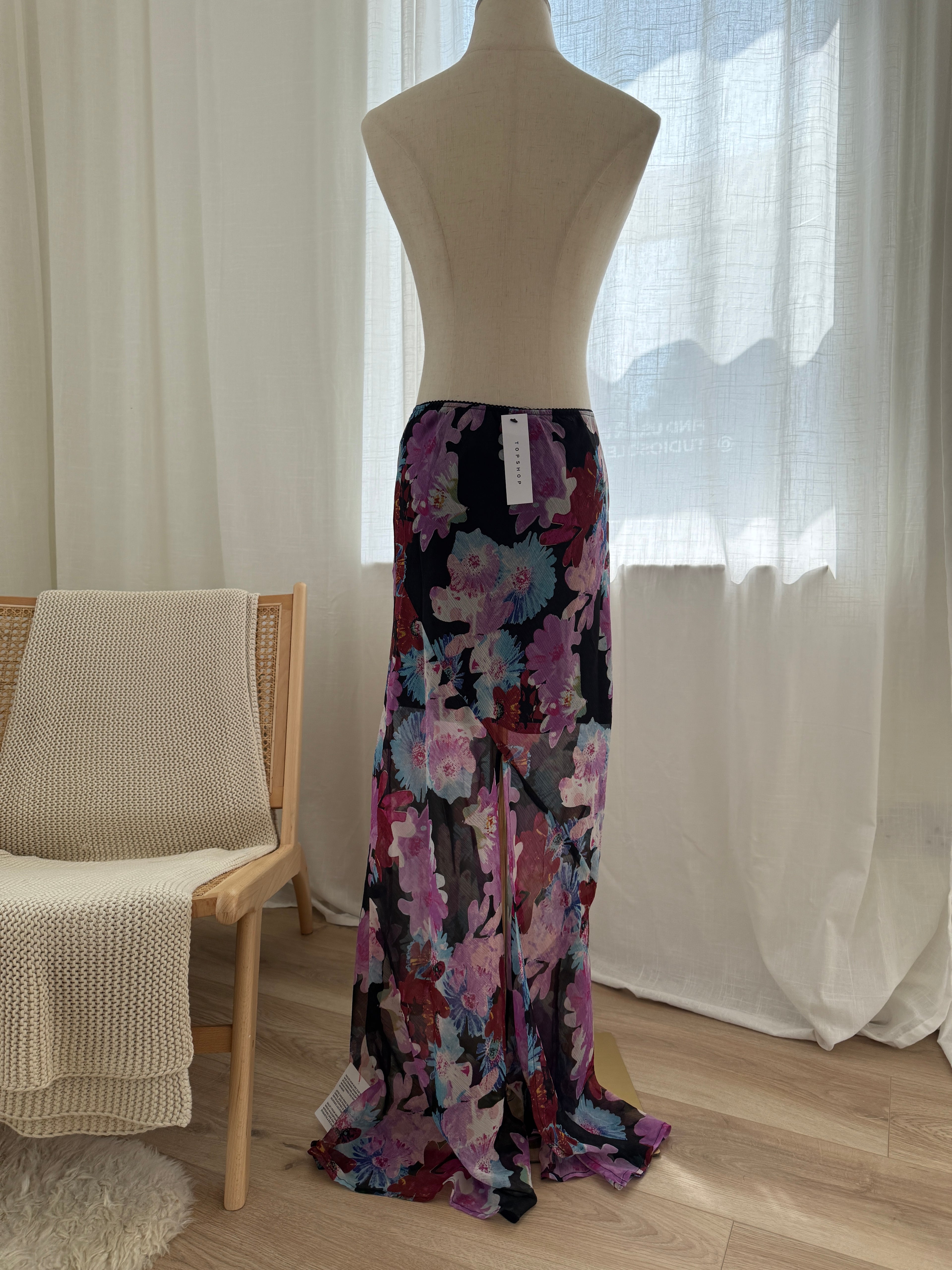 Topshop Sheer Floral Maxi Skirt – Brand New with Tags, Size 6