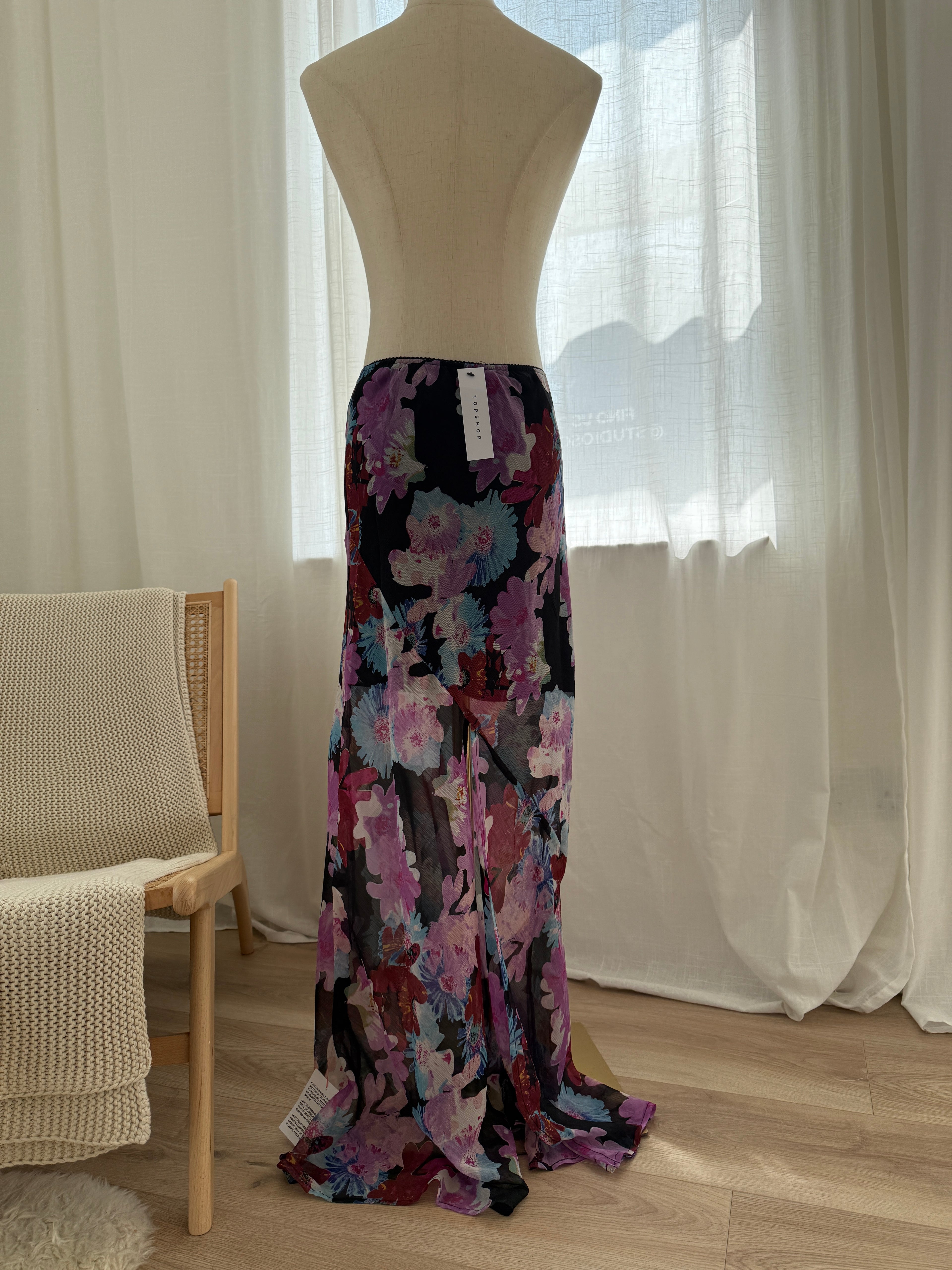Topshop Sheer Floral Maxi Skirt – Brand New with Tags, Size 6