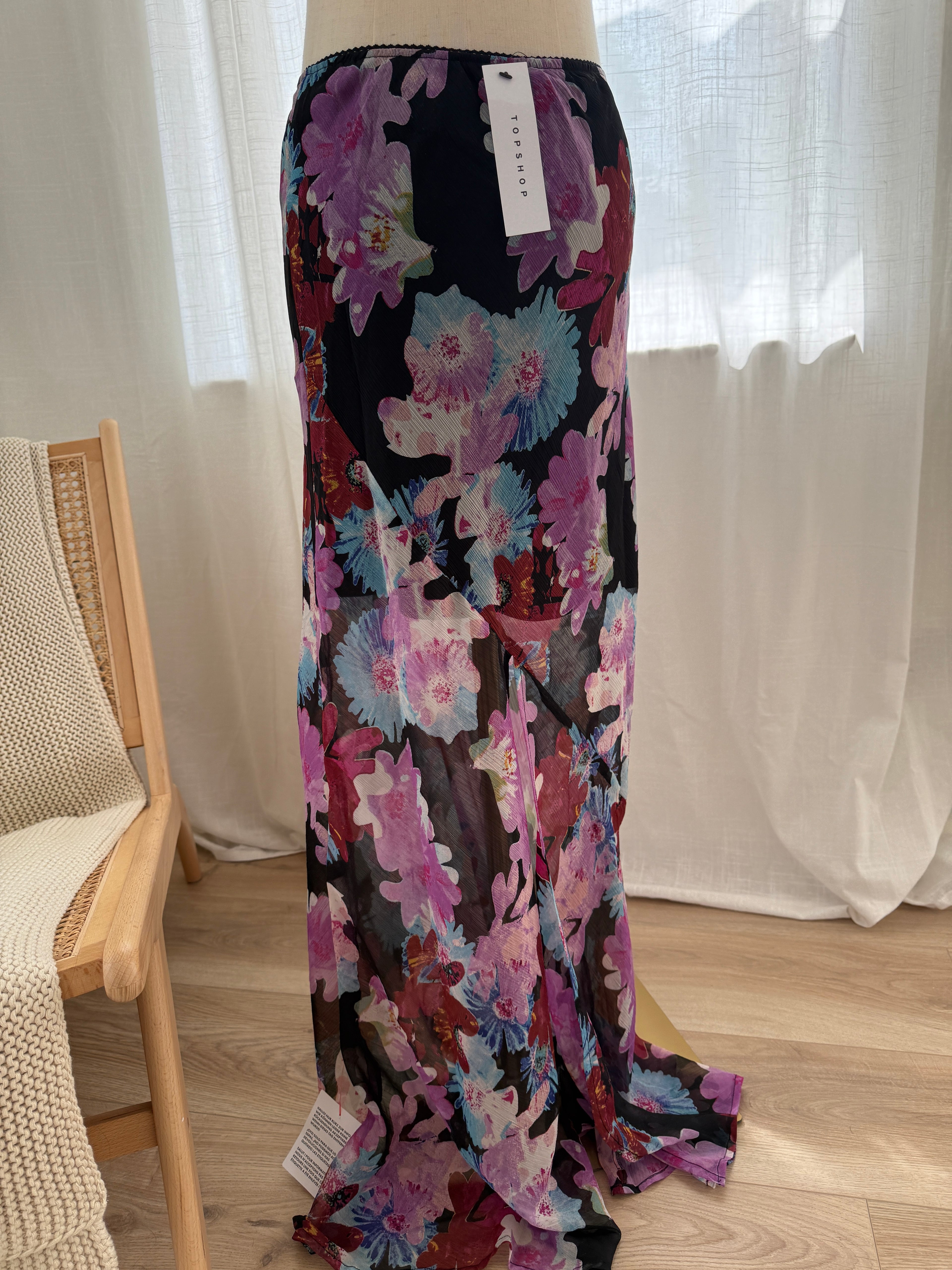 Topshop Sheer Floral Maxi Skirt – Brand New with Tags, Size 6