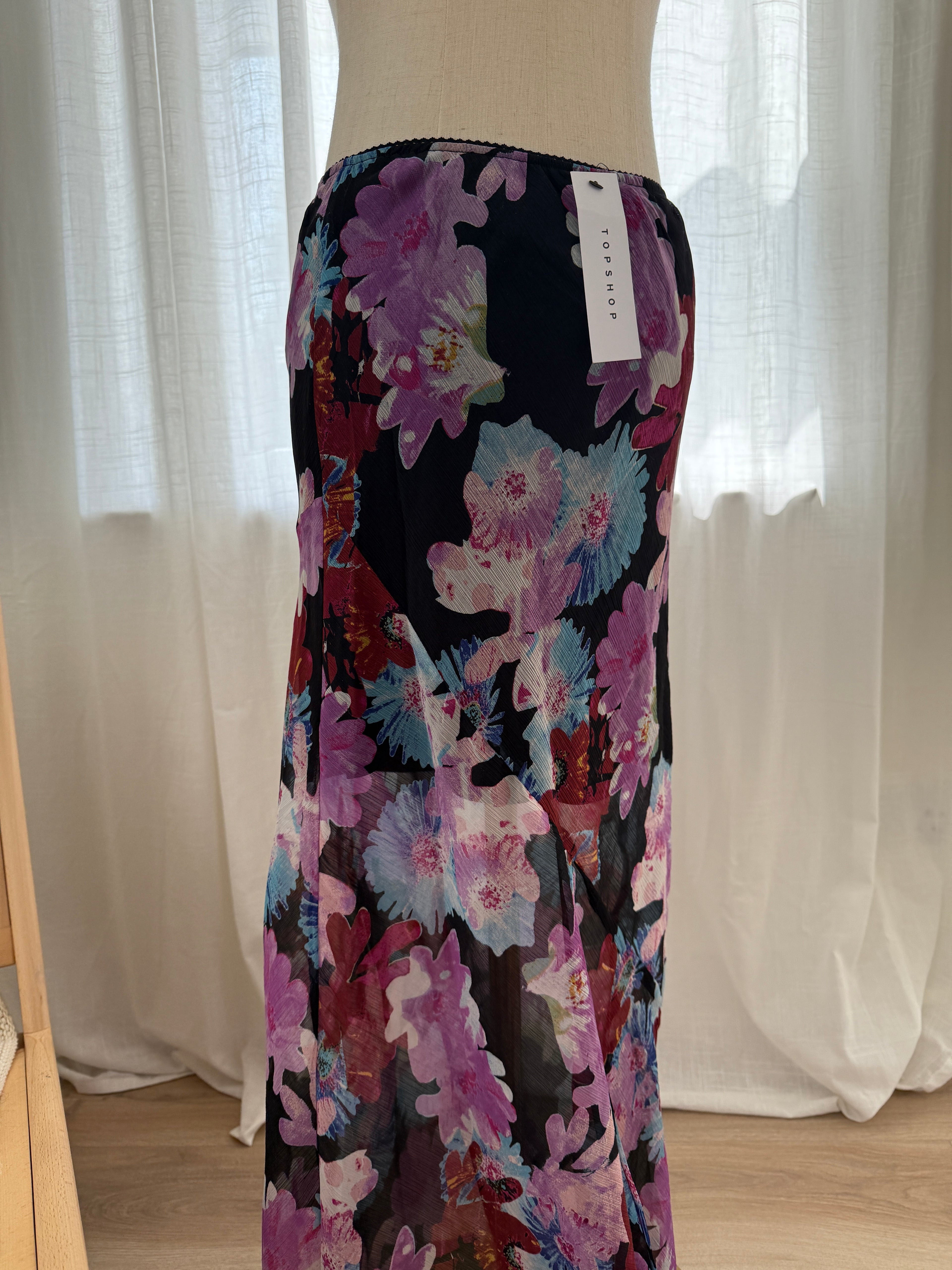Topshop Sheer Floral Maxi Skirt – Brand New with Tags, Size 6