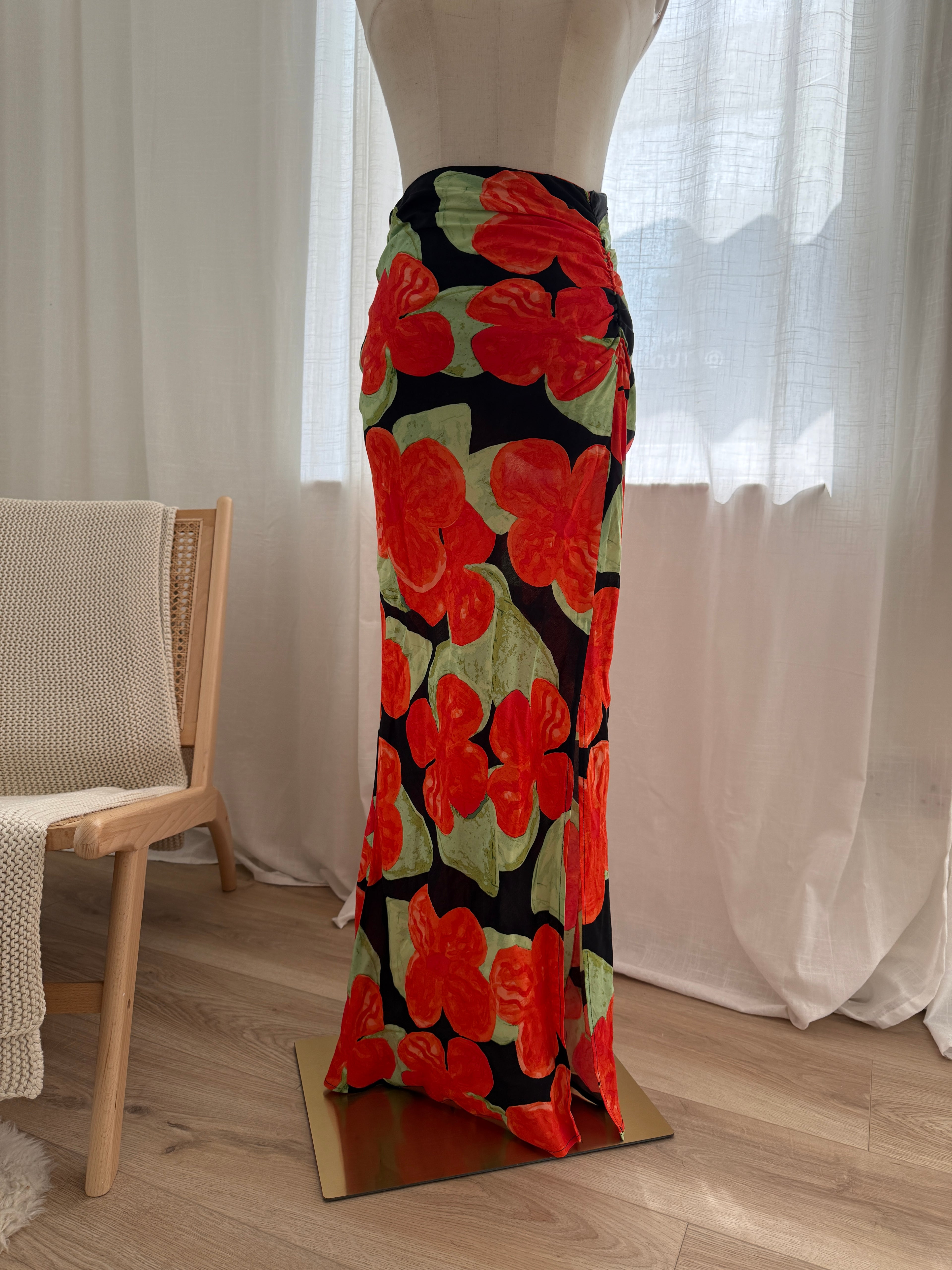 Topshop Floral Maxi Skirt with Side Split – Brand New with Tags, UK 6