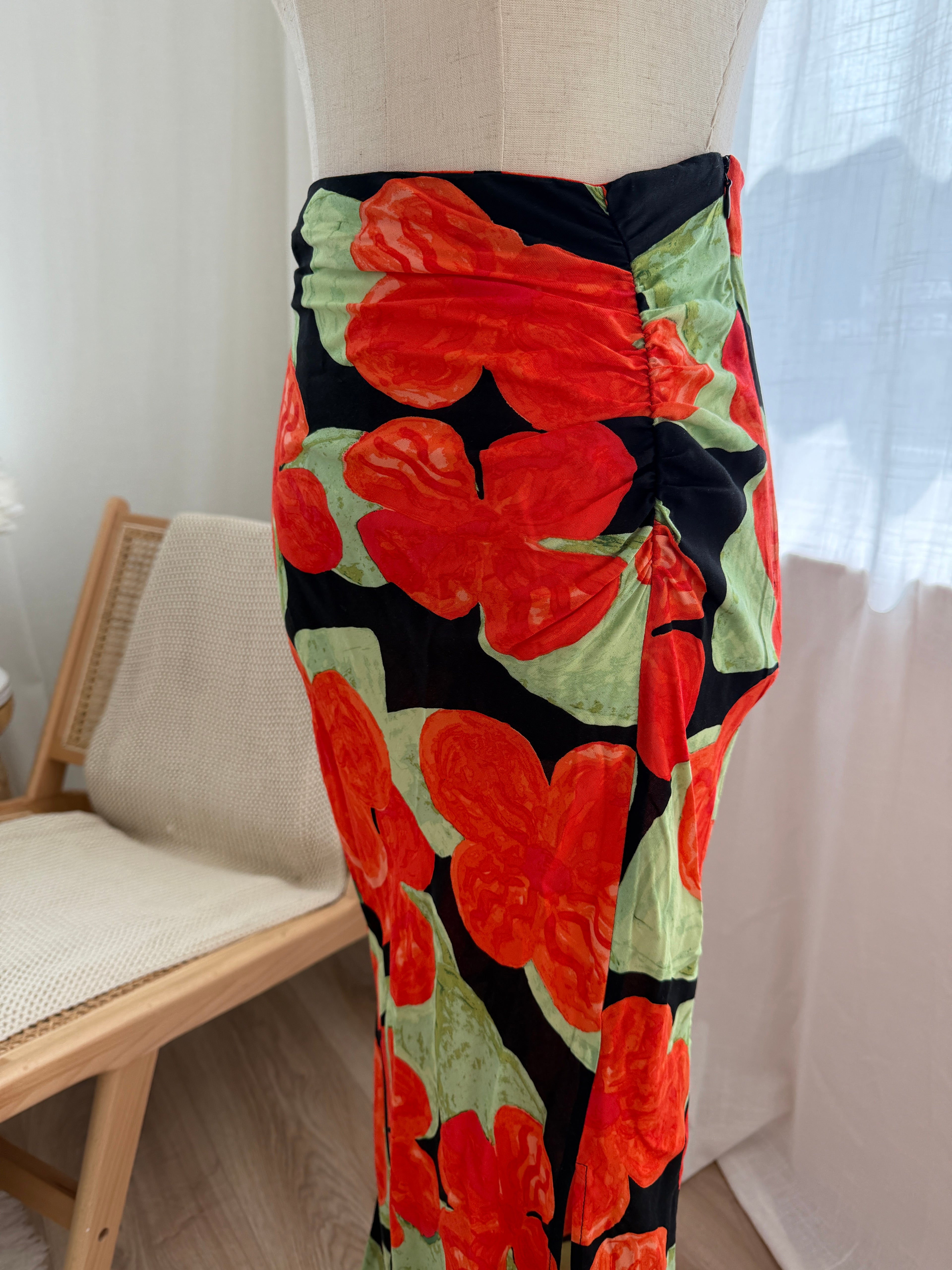 Topshop Floral Maxi Skirt with Side Split – Brand New with Tags, UK 6