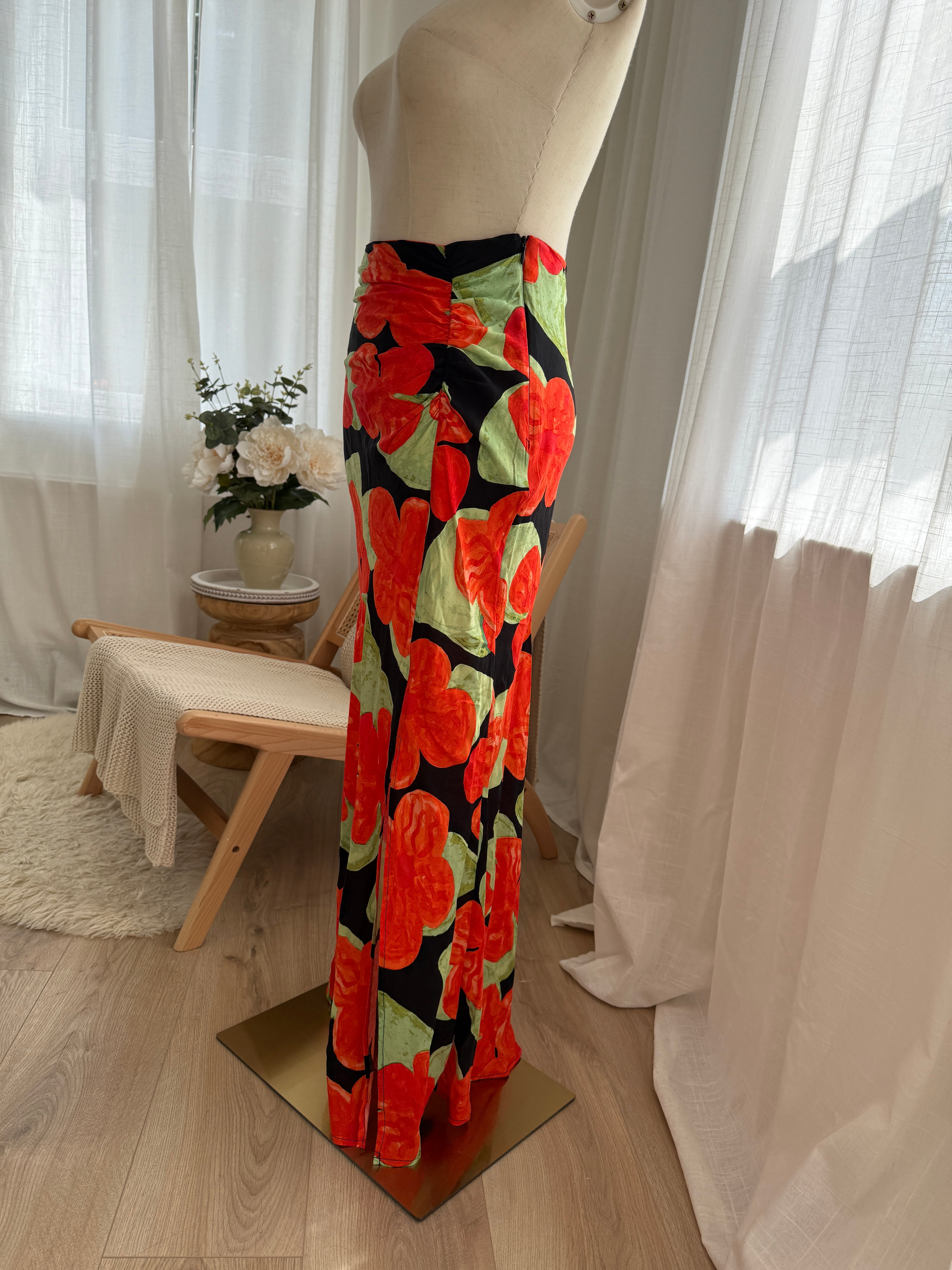 Topshop Floral Maxi Skirt with Side Split – Brand New with Tags, UK 6