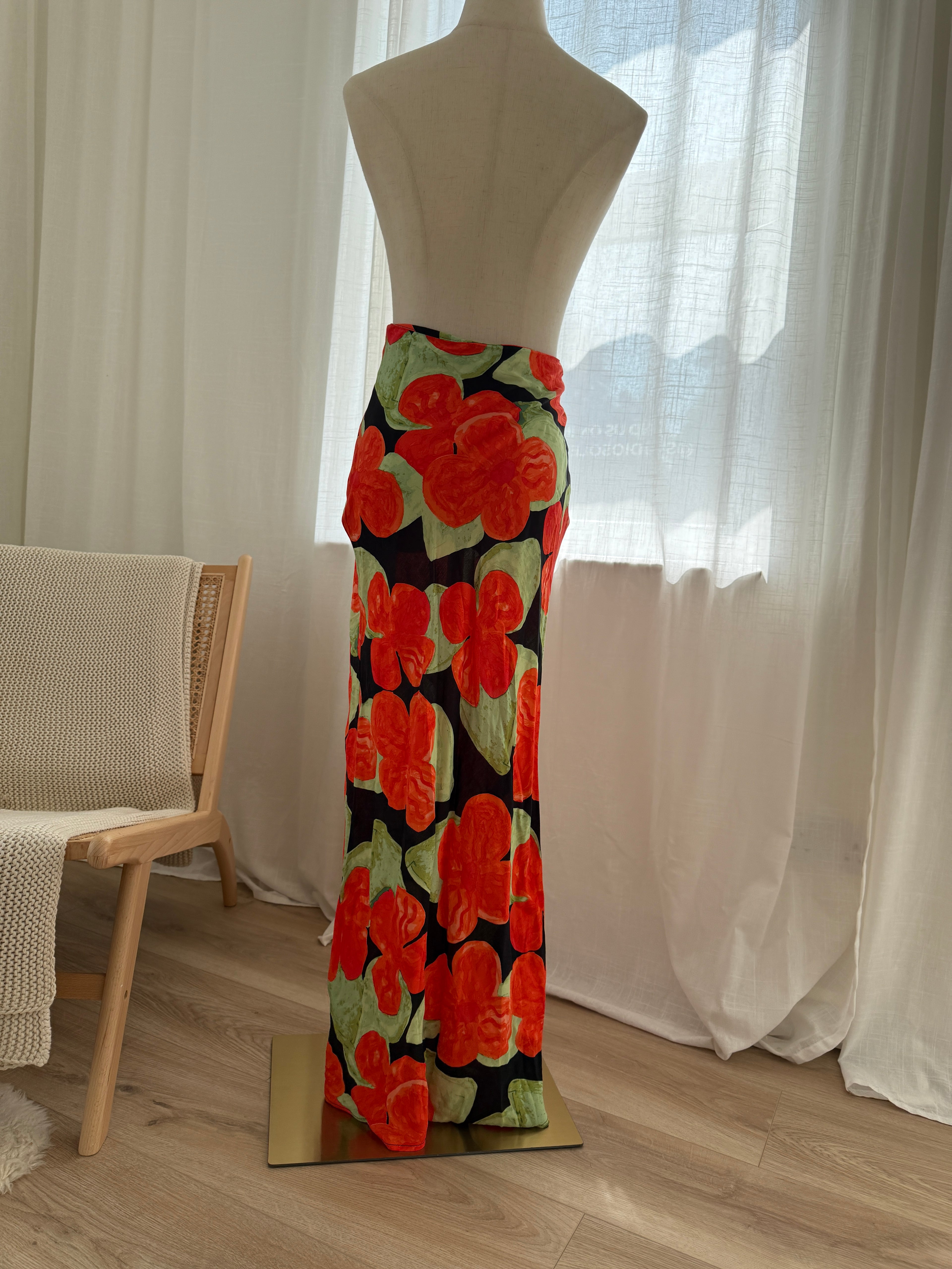 Topshop Floral Maxi Skirt with Side Split – Brand New with Tags, UK 6