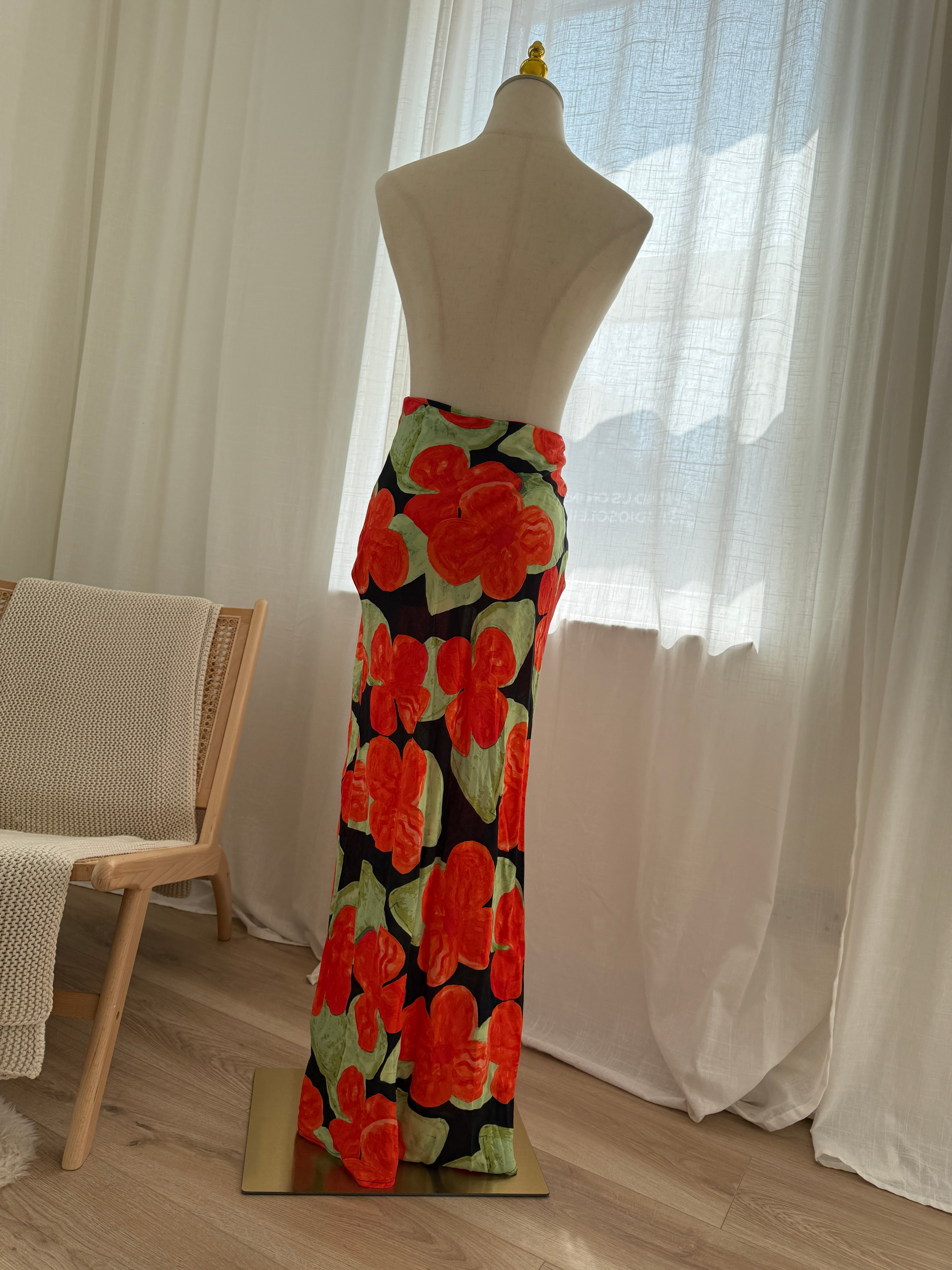 Topshop Floral Maxi Skirt with Side Split – Brand New with Tags, UK 6
