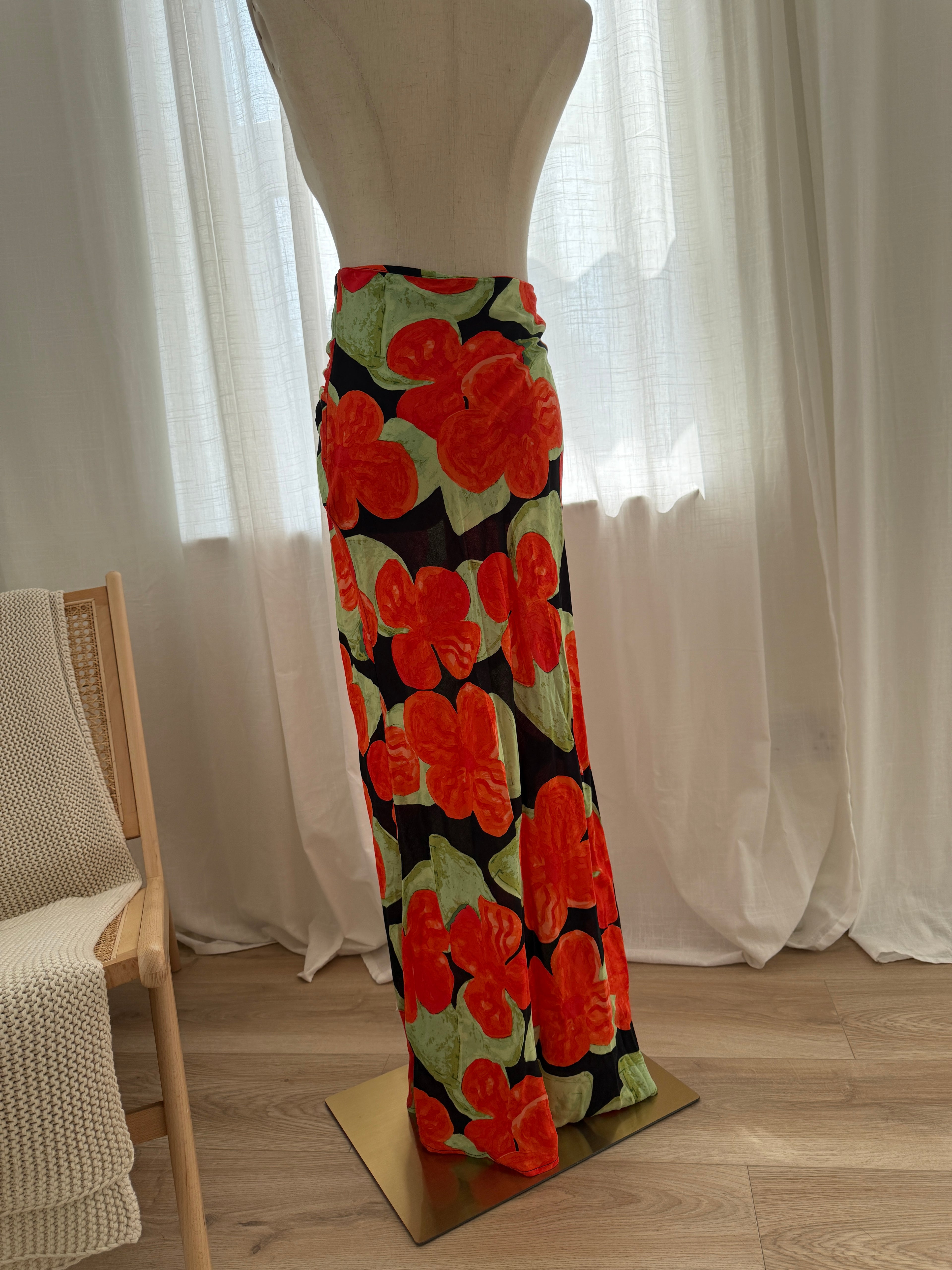 Topshop Floral Maxi Skirt with Side Split – Brand New with Tags, UK 6