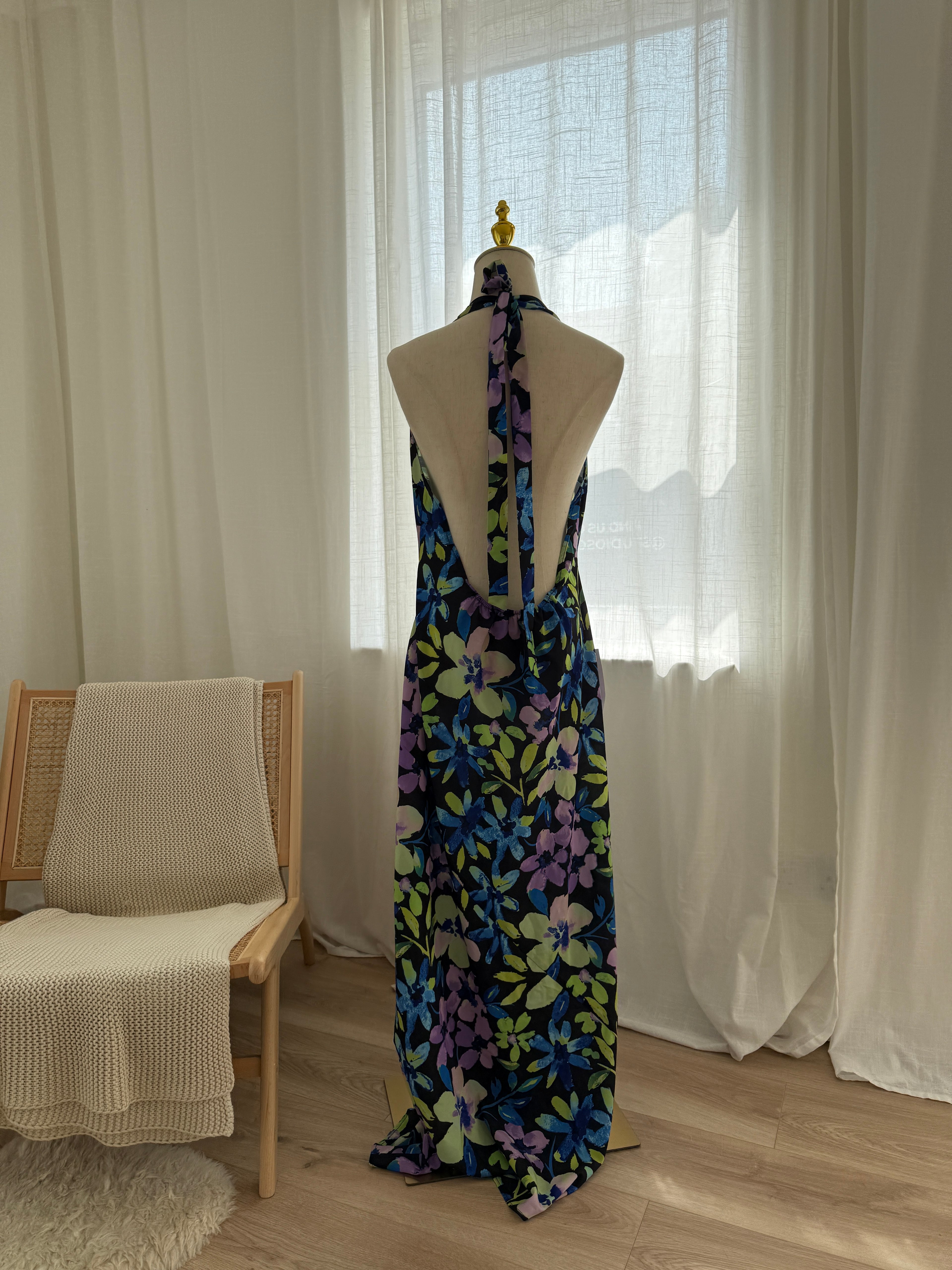 Topshop Floral Halter Neck Maxi Dress – Brand New with Tags, Size 18