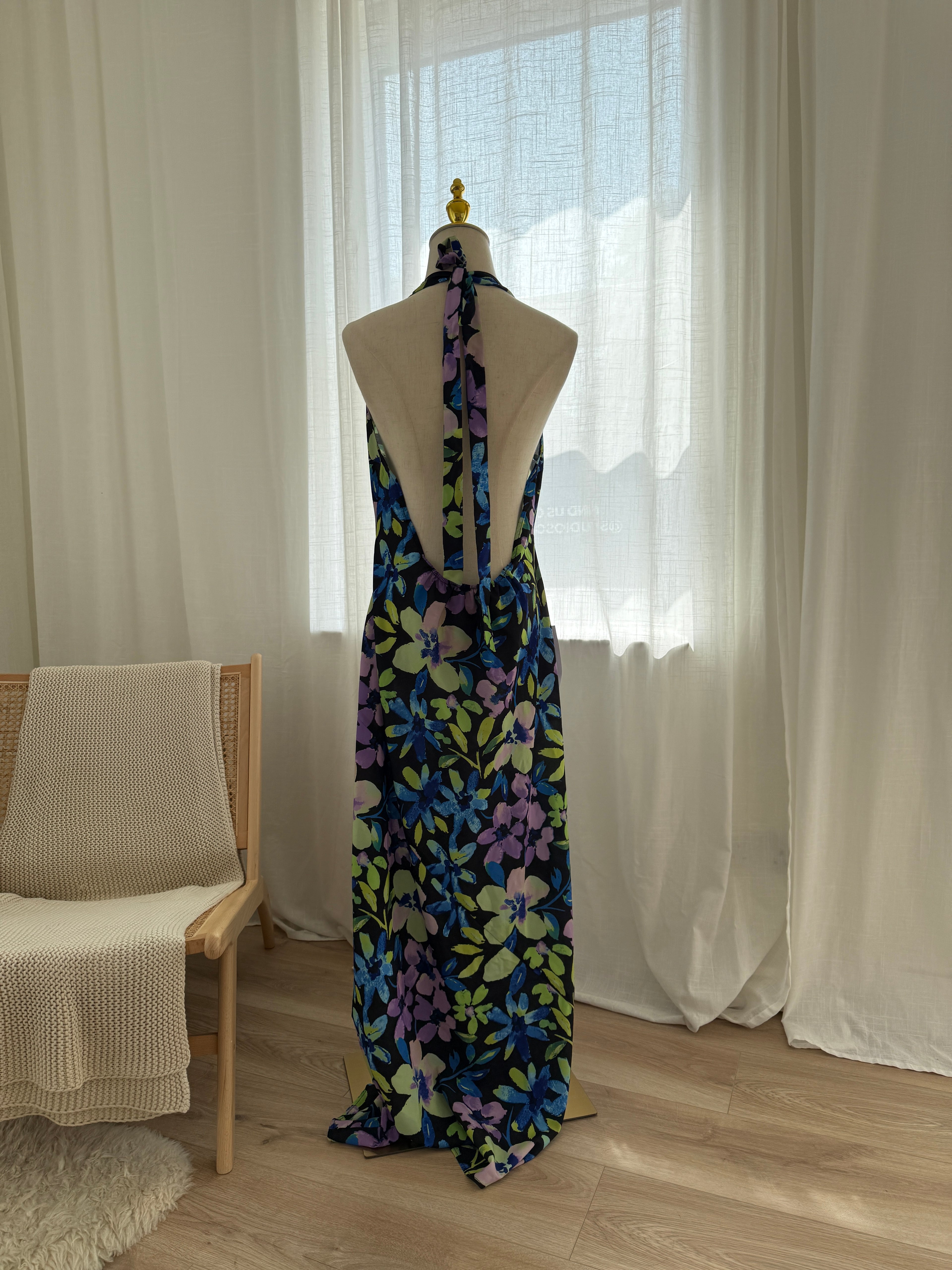 Topshop Floral Halter Neck Maxi Dress – Brand New with Tags, Size 18