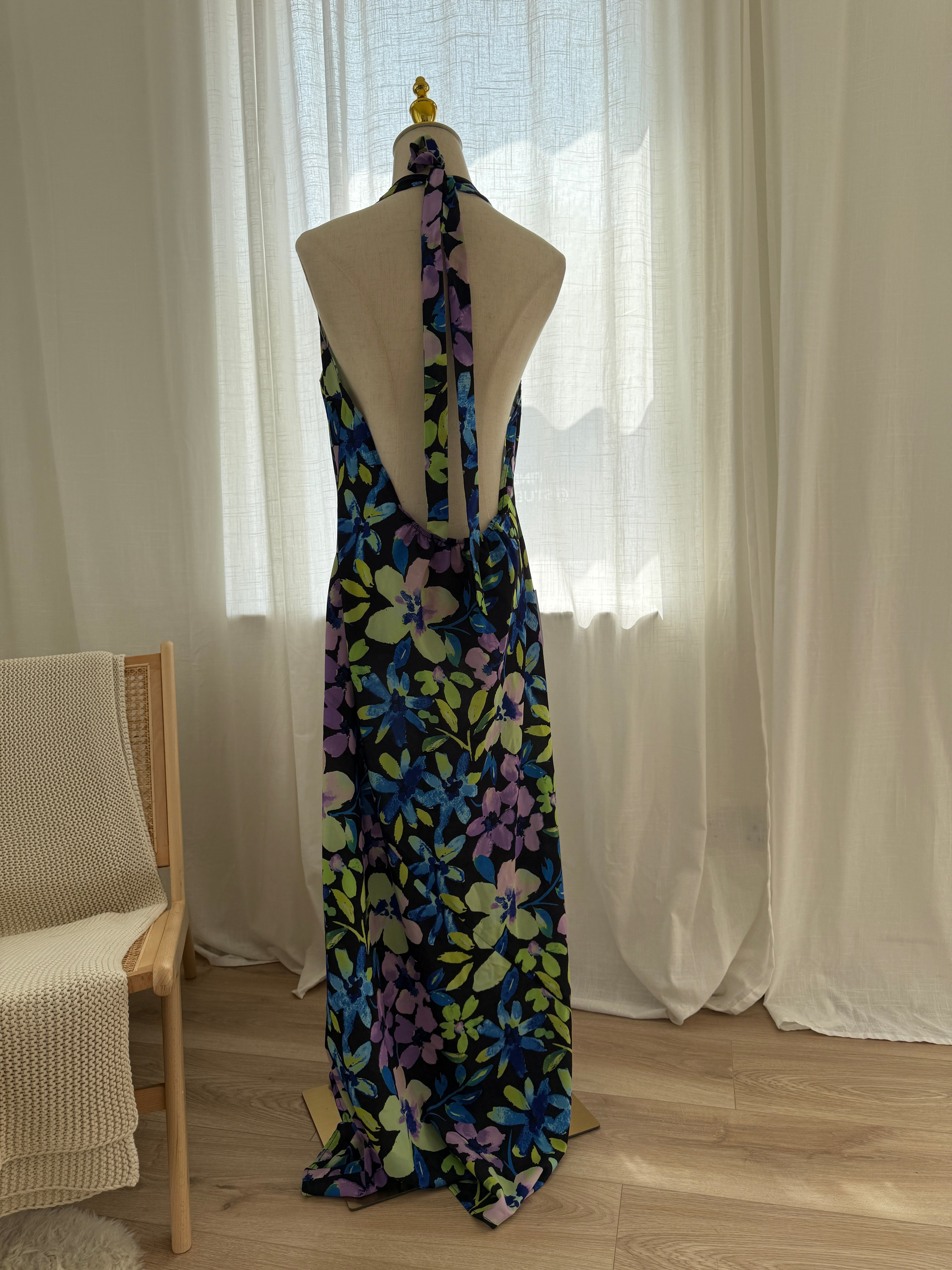 Topshop Floral Halter Neck Maxi Dress – Brand New with Tags, Size 18