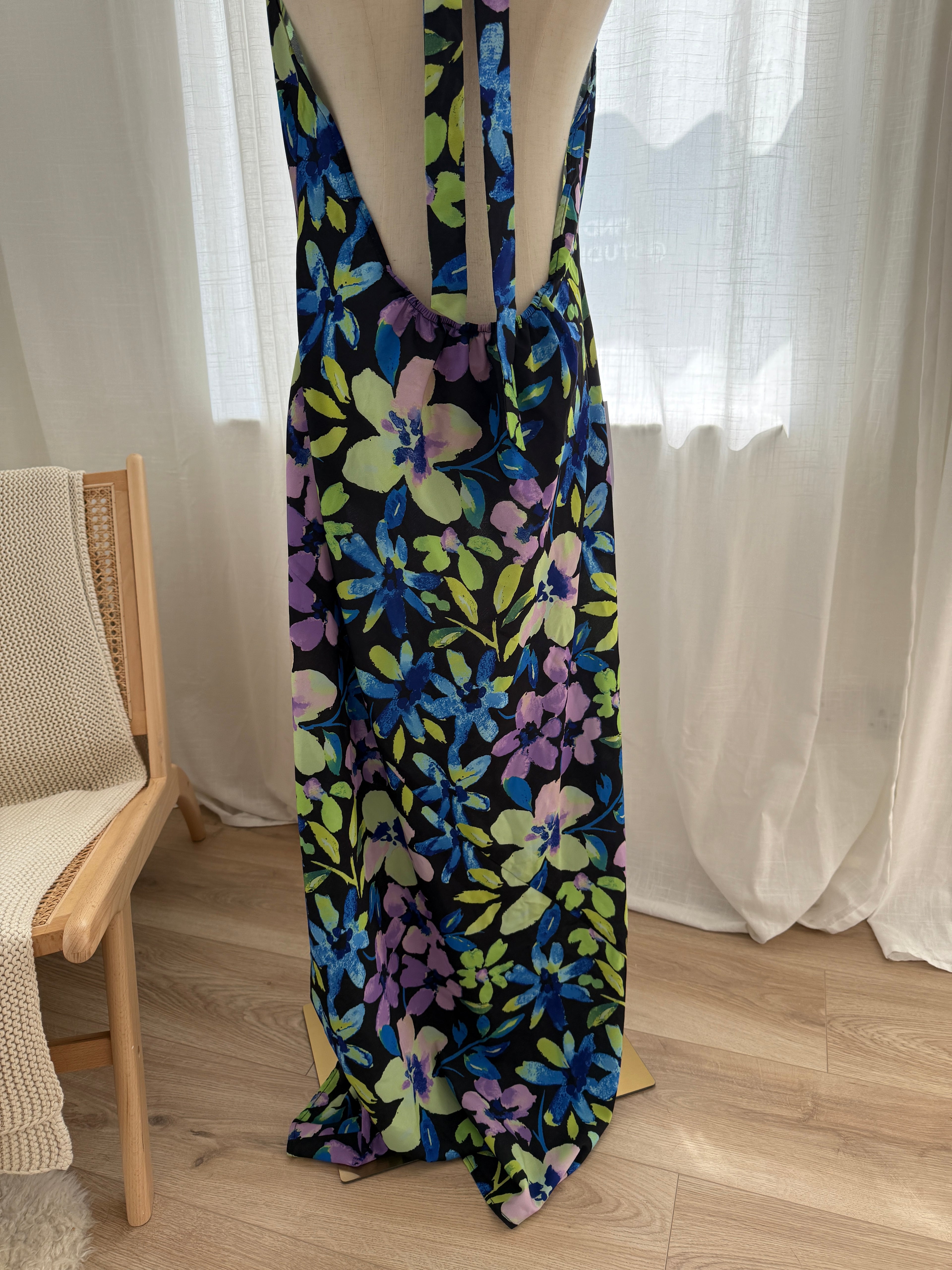 Topshop Floral Halter Neck Maxi Dress – Brand New with Tags, Size 18