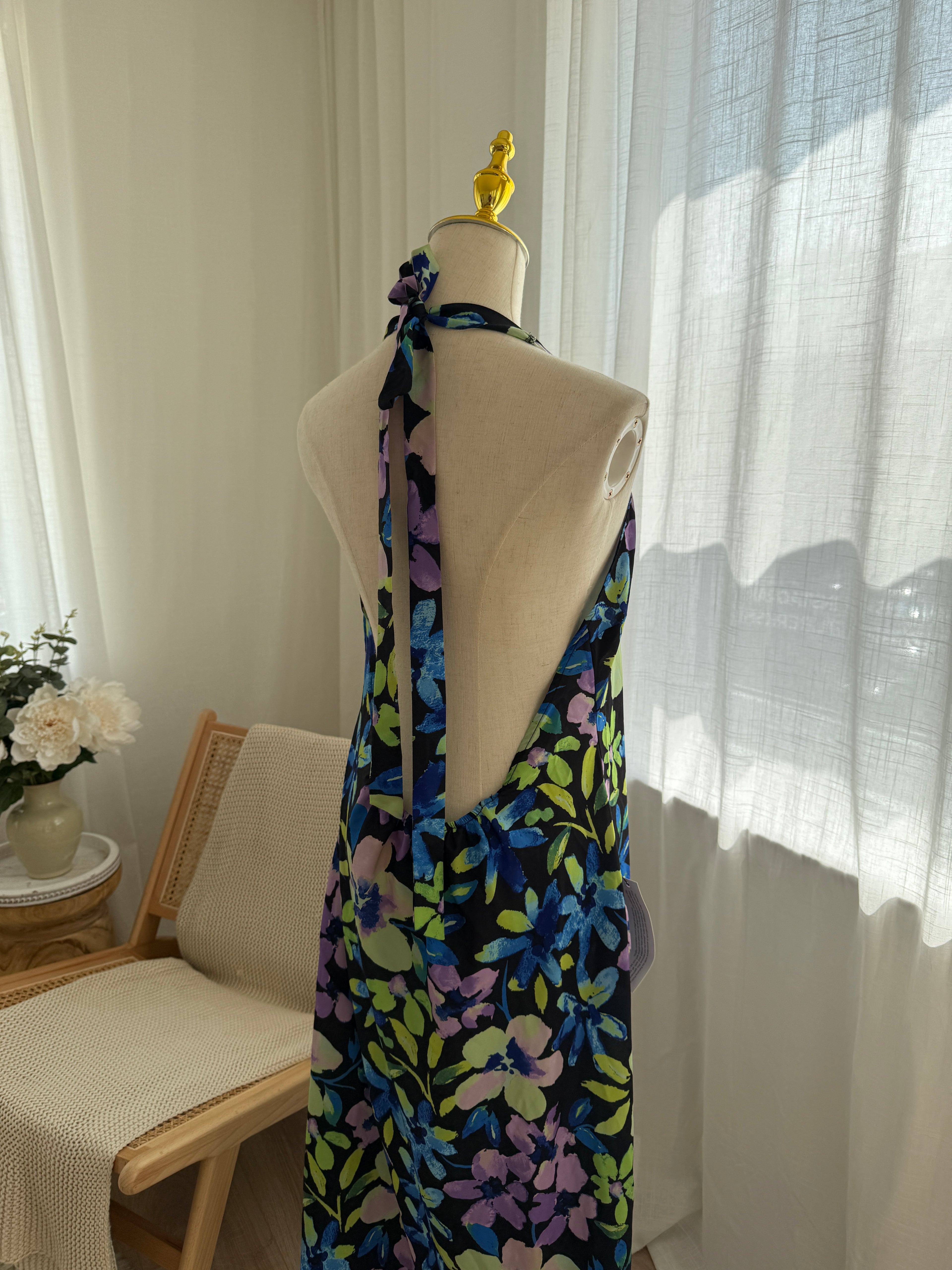 Topshop Floral Halter Neck Maxi Dress – Brand New with Tags, Size 18