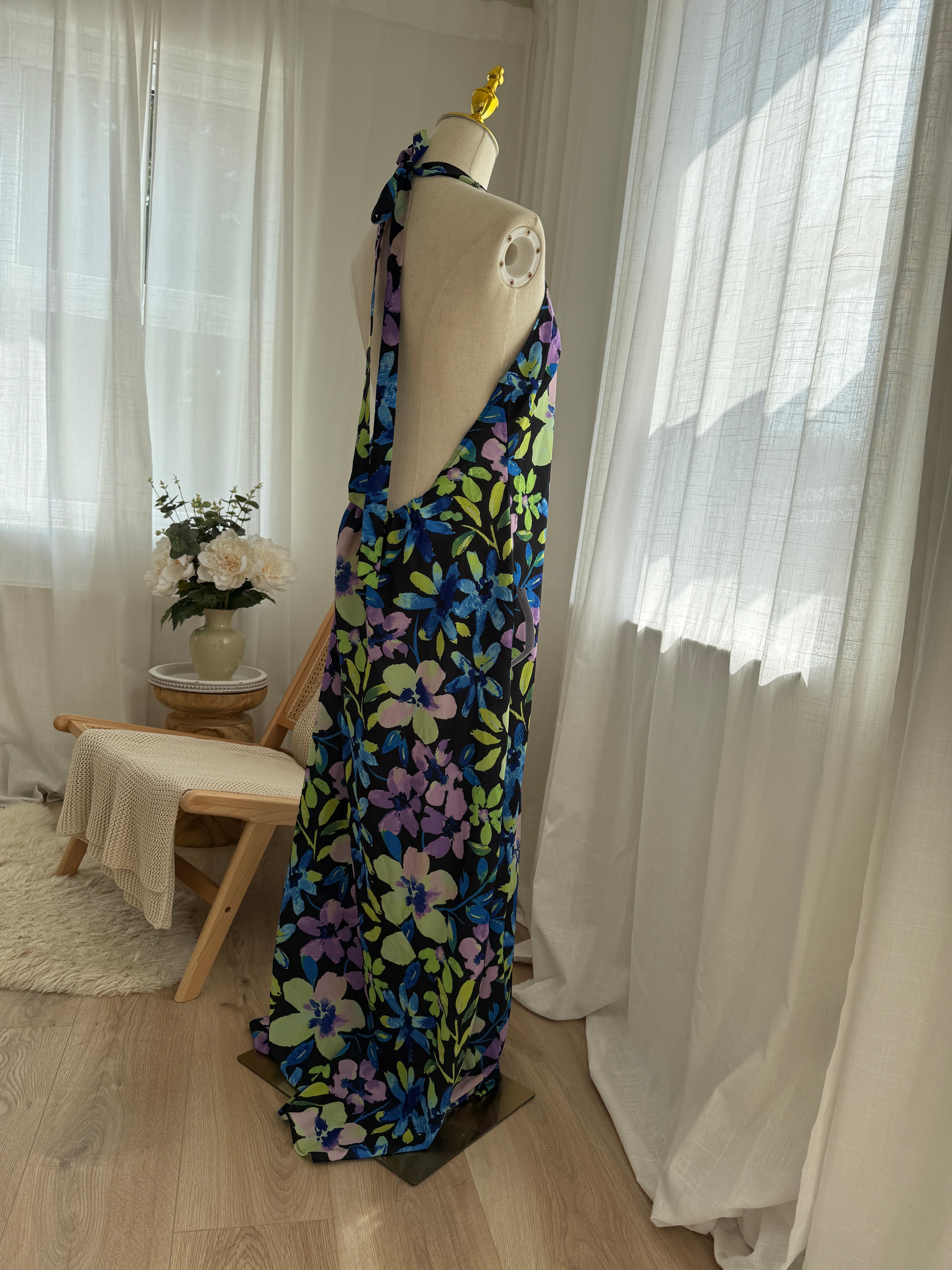 Topshop Floral Halter Neck Maxi Dress – Brand New with Tags, Size 18