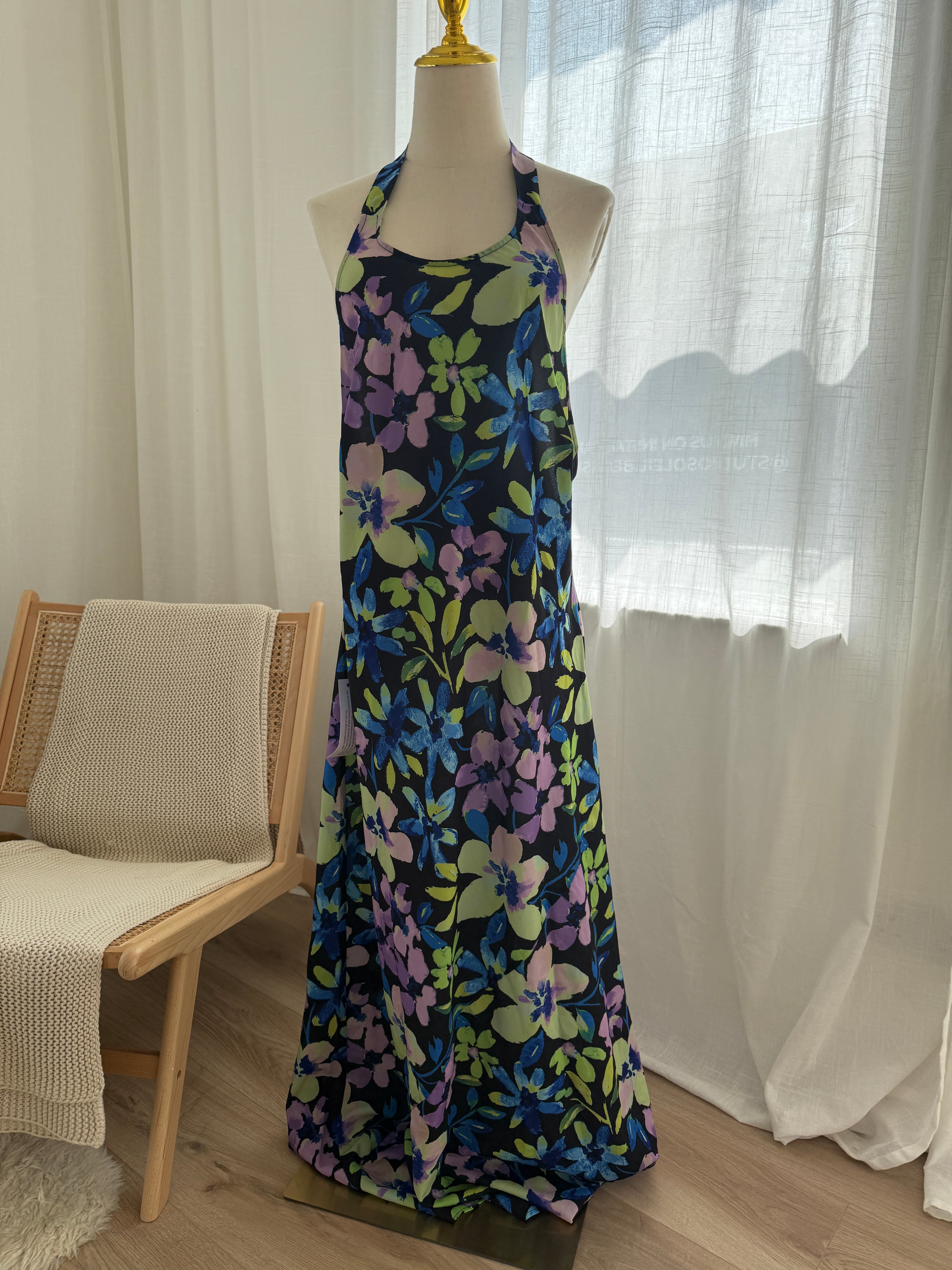 Topshop Floral Halter Neck Maxi Dress – Brand New with Tags, Size 18