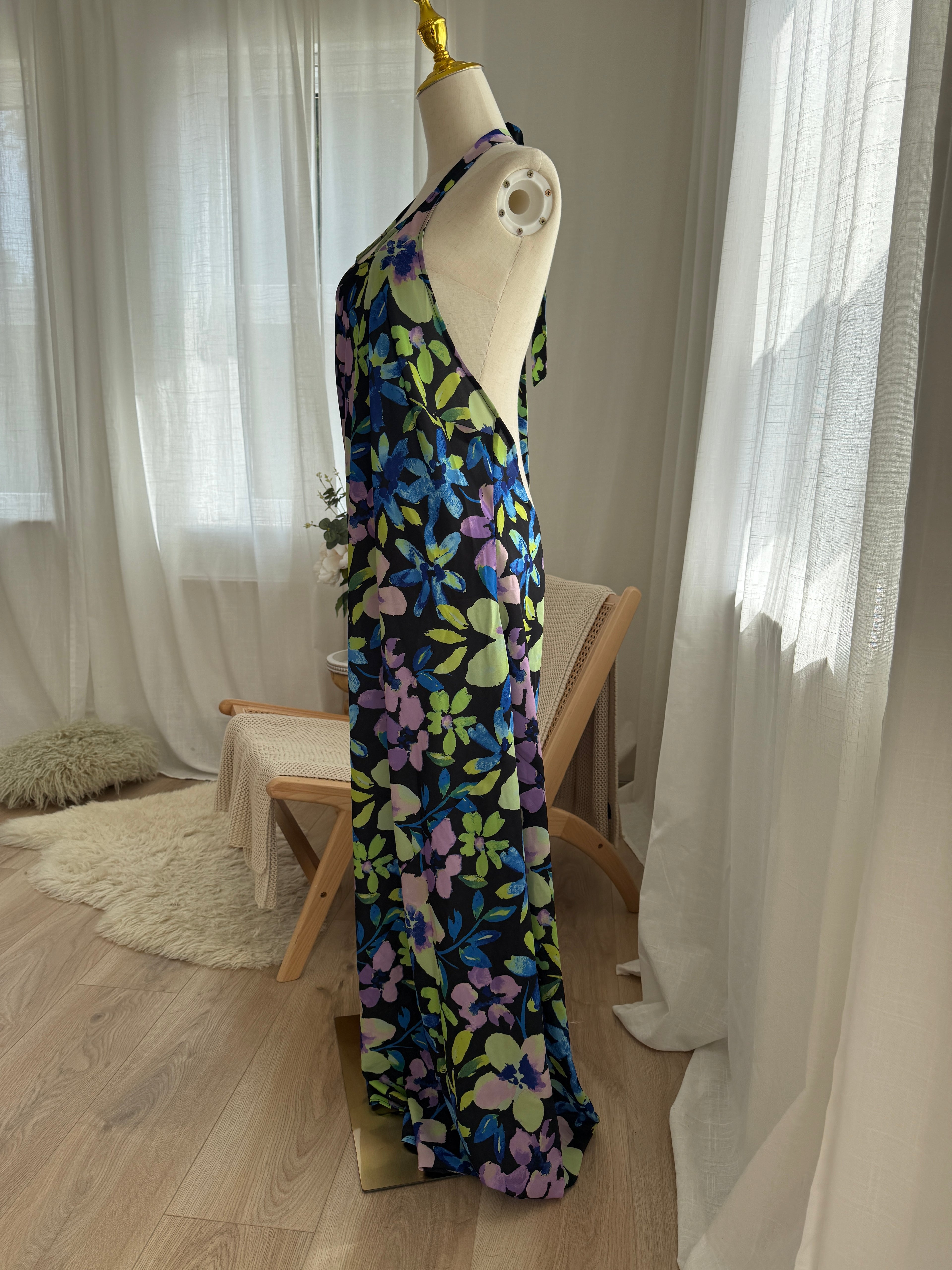 Topshop Floral Halter Neck Maxi Dress – Brand New with Tags, Size 18
